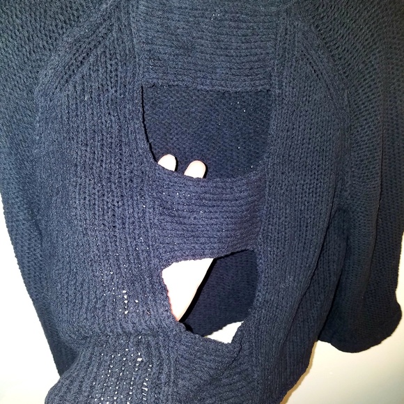 Free People Cropped Sweater Open Back L - Picture 5 of 8